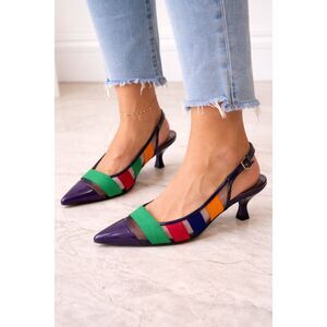J.Renee Gavrel Multicolor Heels Slingback Size 5 1/2 Pointed Toe